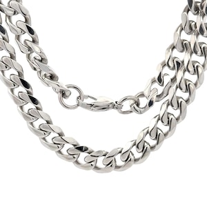 Collana con catena in argento robusto da uomo / Collana impermeabile / Acciaio inossidabile 316L