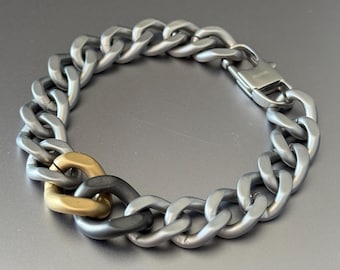 Pulsera de acero inoxidable / Joyería minimalista para el día a día / Pulsera unisex de plata / Acabado mate