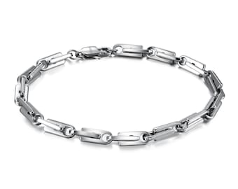 Minimal Stainless Steel Bracelet | Minimalist Everyday Jewelry | Unisex Silver Bracelet