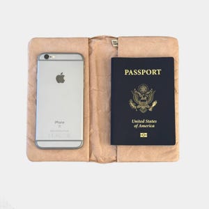 Passport Scrunch Wallet with Magnetic Closure - Water repellent.  Fits iPhone Max models