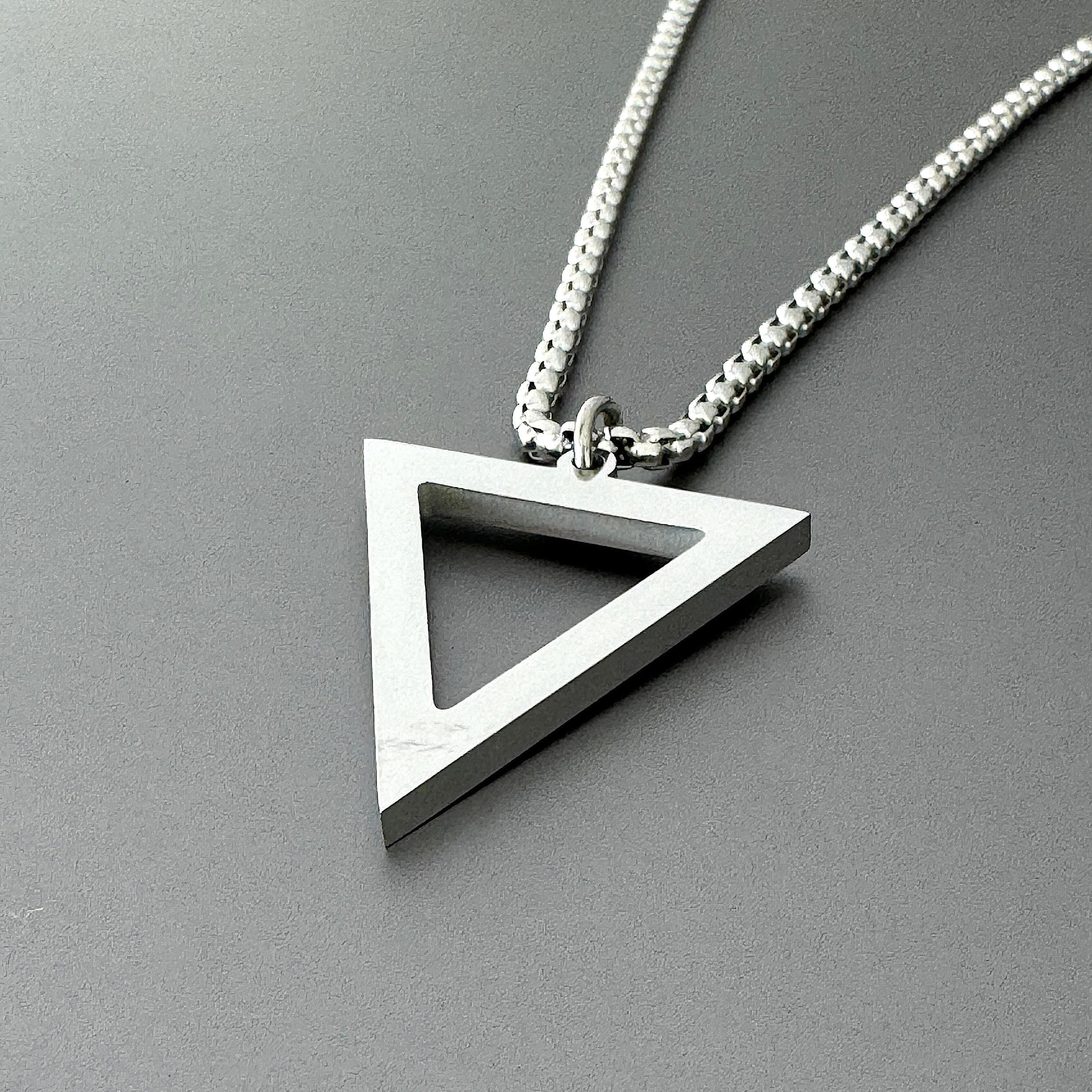 Stainless Steel Inverted Triangle Necklace - Etsy