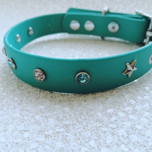 Rhinestone Adjustable BioThane Collar