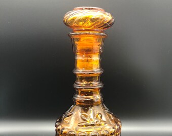Vintage amber glass decanter.