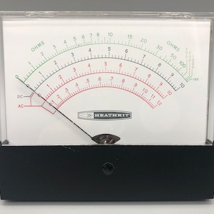 Vintage Heathkit volt multimeter gauge.