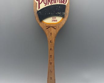 Vintage Pyramid Breweries Seattle WA Wooden Canoe Paddle Beer Tap Handle 1984