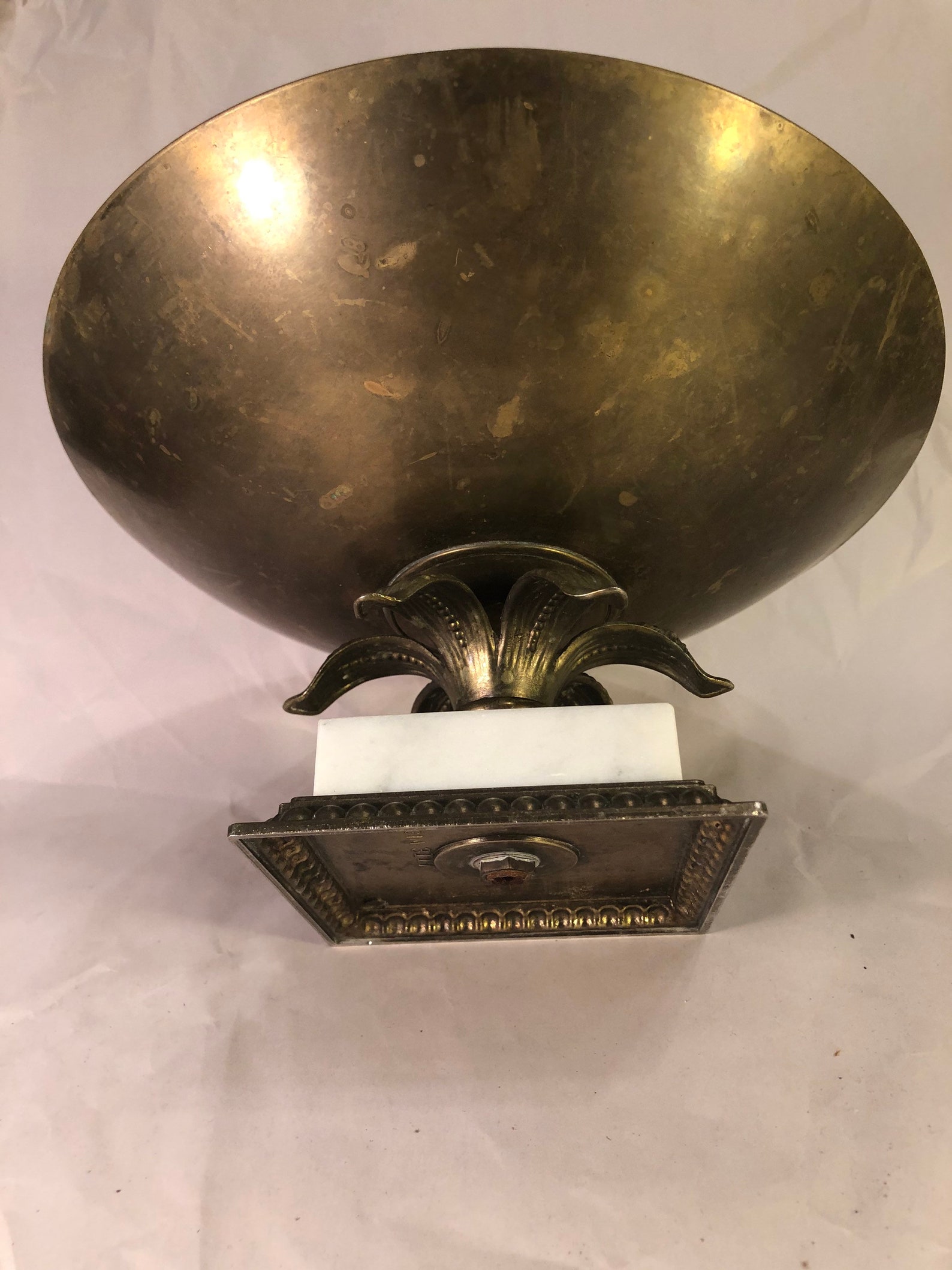 Antique Marble Based Brass Compote Bowl GIM 3117. Home Decor. Etsy