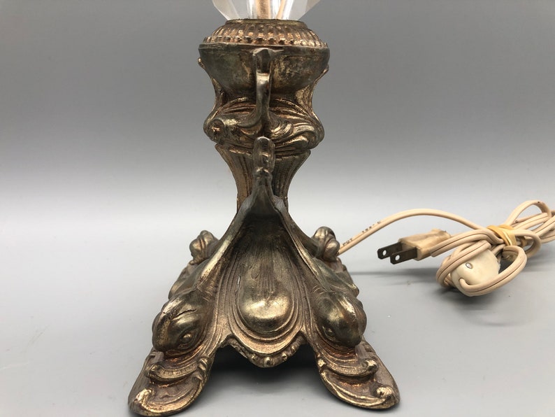 Vintage Beautiful Ornate Metal and Cut Glass Accent Lamp. Etsy