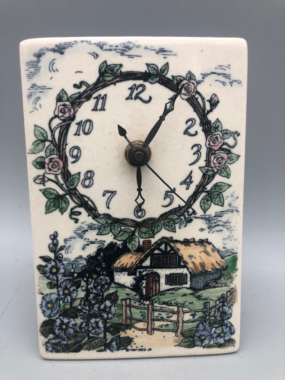Vintage Ceramic Wall Clock by Santa Barbara Ceramic Design. Etsy
