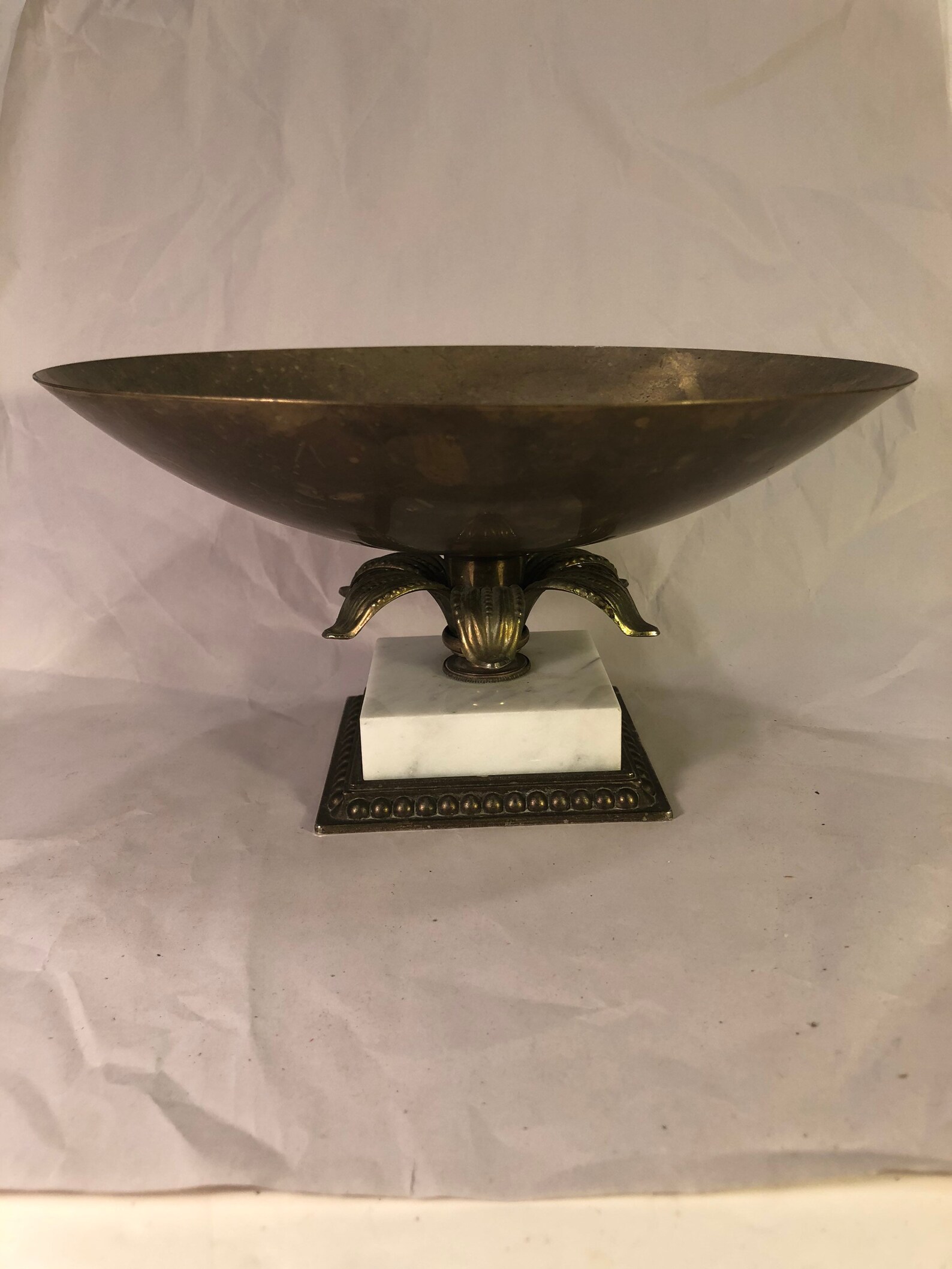 Antique Marble Based Brass Compote Bowl GIM 3117. Home Decor. Etsy