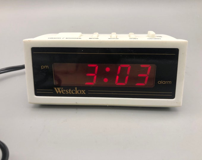 Vintage Westclox White Digital Alarm Clock Model No. 66703. Etsy