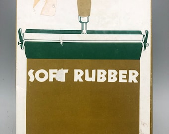 Vintage Speedball Printmasters soft rubber  linoleum roller. NO. 64 4 inch Brayer roller.