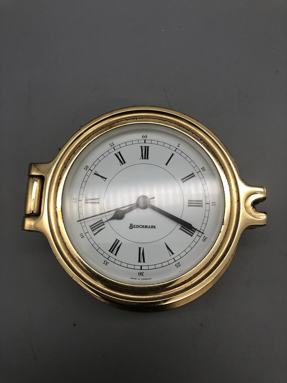 Vintage Benchmark Brass Porthole Clock. 