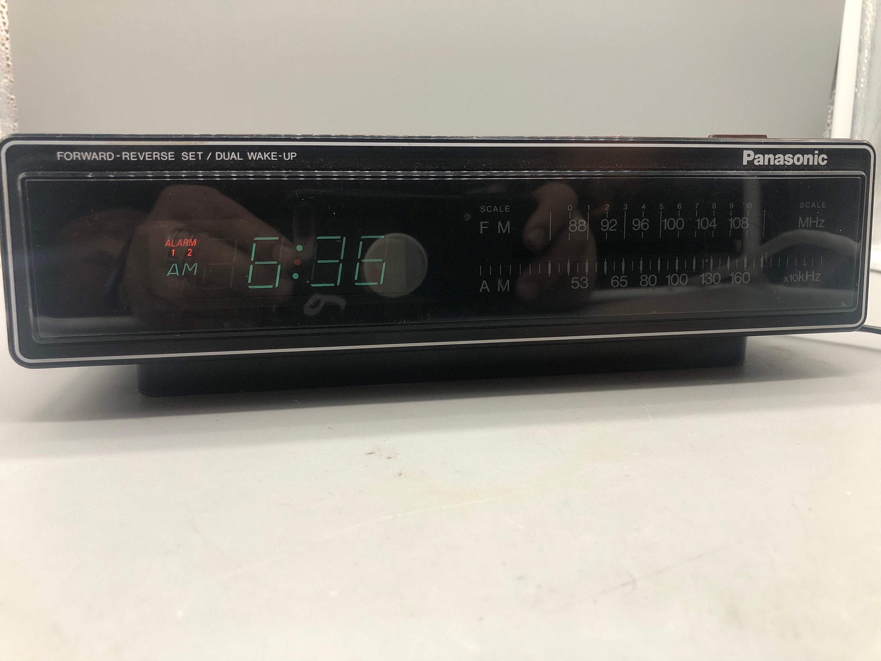 Vintage Panasonic Digital Alarm Clock. Blue/green Display. Model