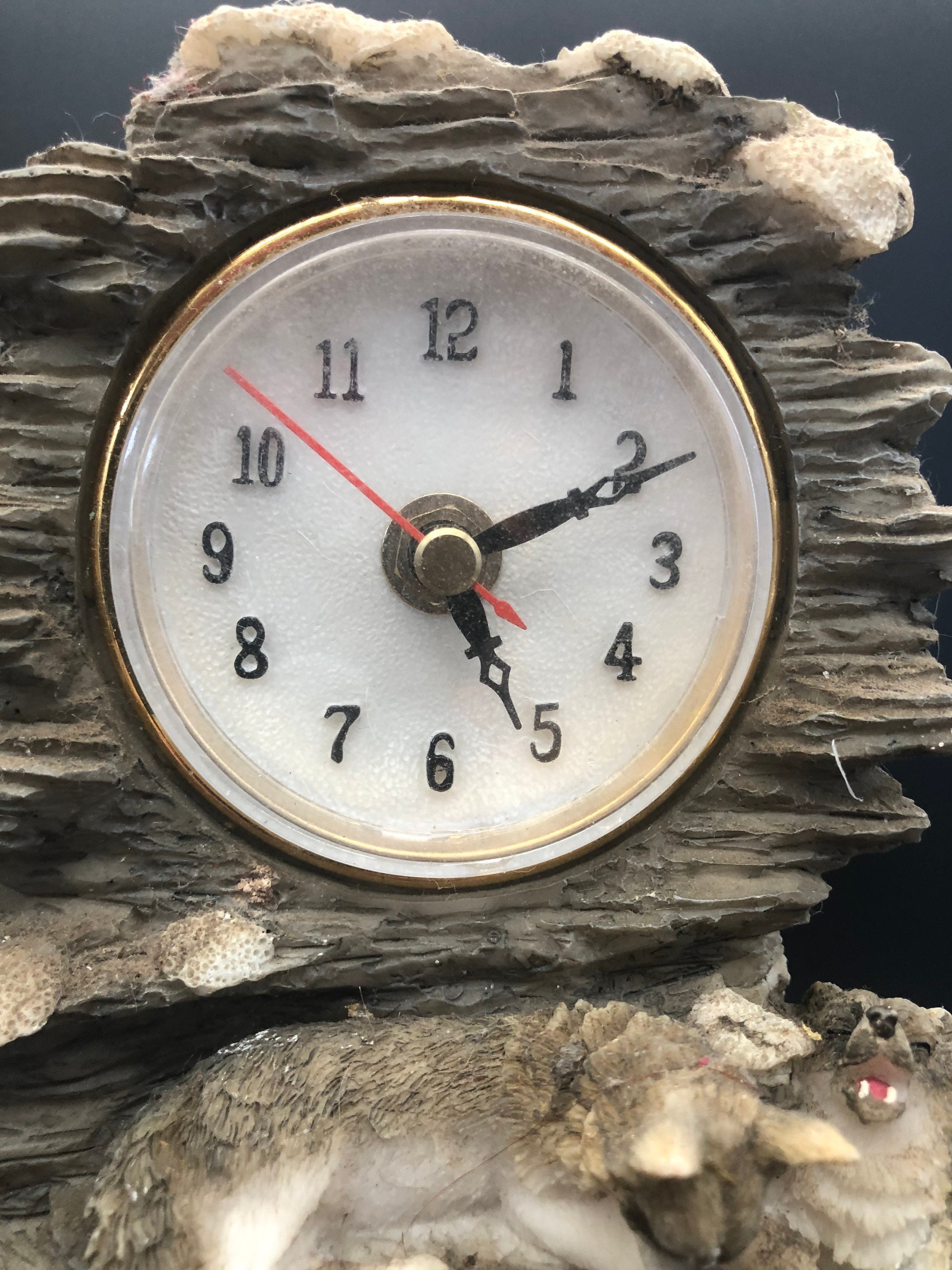 Wolfpack Clock Vintage Molded Wolfpack Table Clock. - Etsy