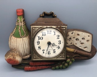 Vintage New Haven Burwood food themed wall clock.