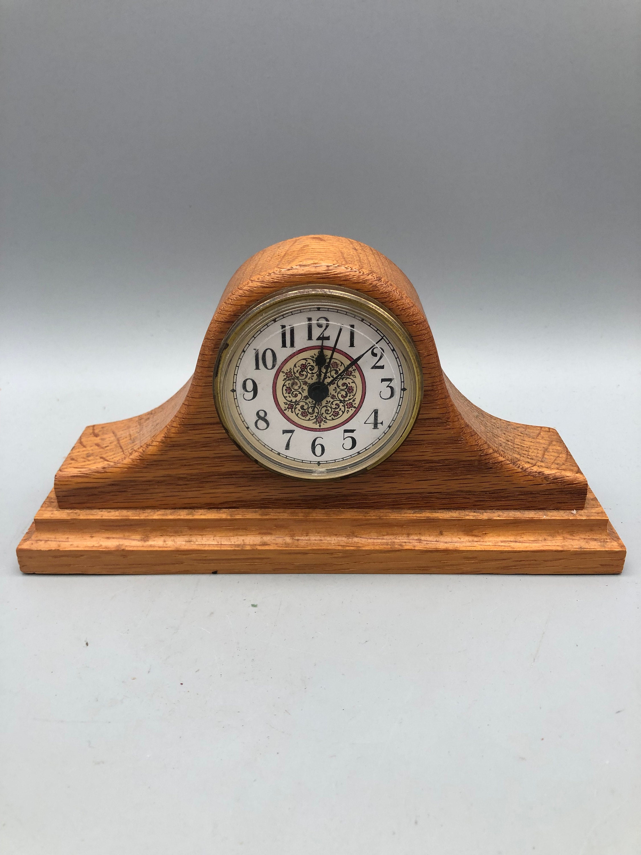 Vintage Wood Mini Mantle Clock. Gordon Woodcraft. Etsy