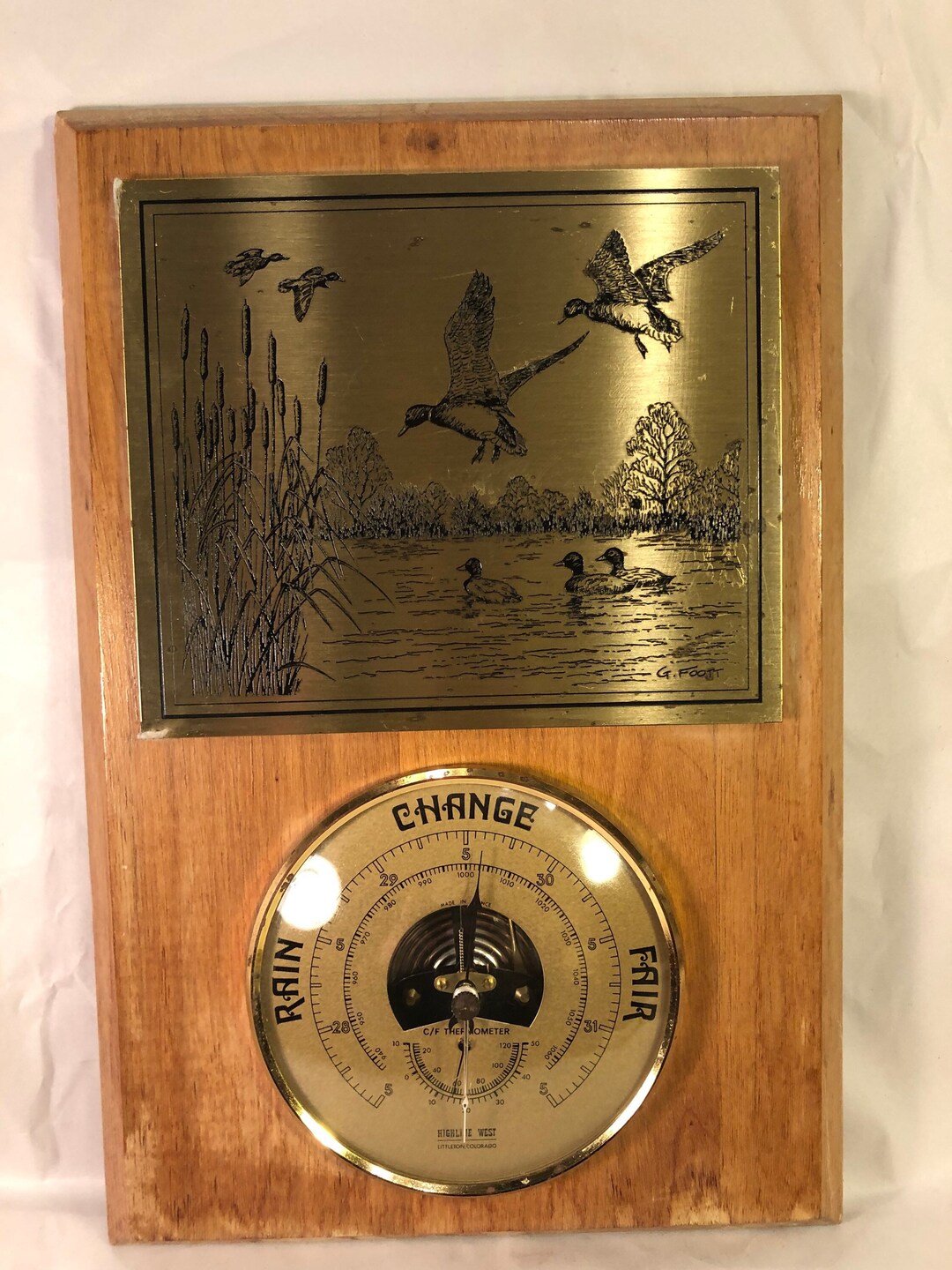 Vintage Highline West Barometer With Duck Image by G. Foott. Etsy