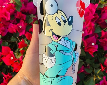 Mickey Mouse Nurse/Doctor Scrubs Reusable Starbucks Cold Cup