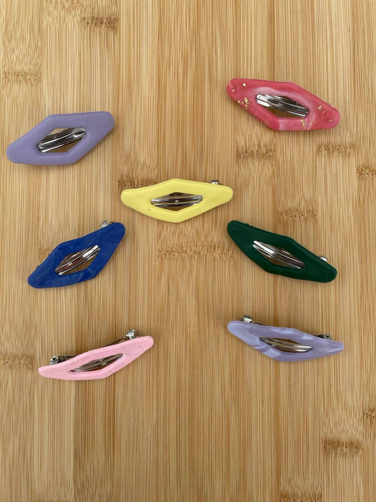 Diamond Hair Clips Polymer Clay Hair Clips Polymer Clay Etsy