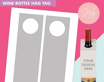 Wine Bottle Hang Tag Blank Template Party Gift Hang Tag - Etsy