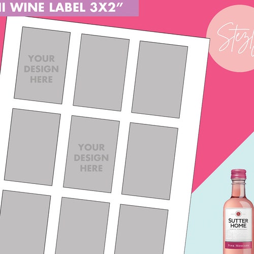 Sutter Home Mini Wine Blank Label Template Paper Size Etsy
