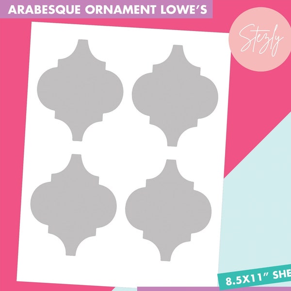 Tile Ornament SVG Template Lowe's, Porcelain White Lantern Tile SVG, Arabesque Lantern Shape Psd, Cricut, Silhouette, Lowe's Arabesque Tile