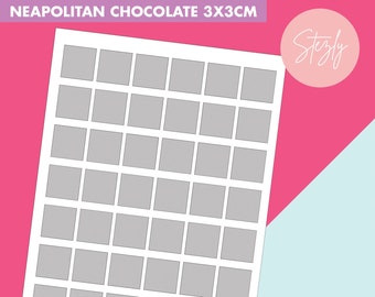 Napolitaanse chocolade sjabloon, SVG, Dxf, Png, PSD, 8,5 "x11" vel, afdrukbaar, Photoshop-bestand, chocolade sjabloon T56