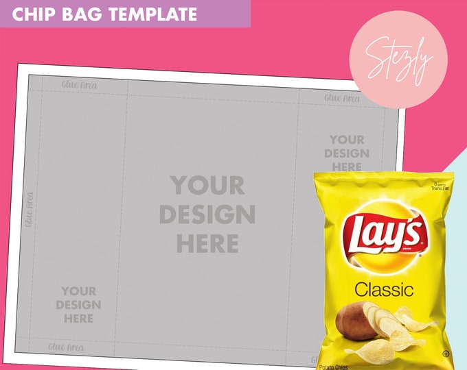 Chip Bag Template Blank Template PSD PNG Microsoft Word - Etsy