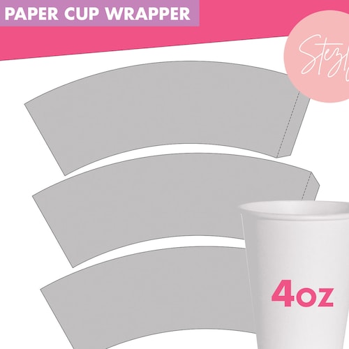 9oz Cup Wrapper Template SVG DXF Ms Word Docx Png Psd - Etsy