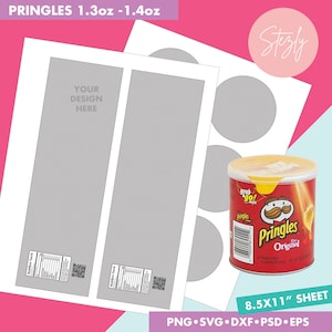 Pringles 1.3oz 37g Topper Template with Nutritional Facts, Printable DIY, Create Your Own Design, Psd, Png, Svg, Dxf, Eps Files