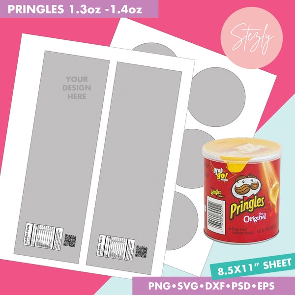 Pringles 1.3oz 37g Topper Template with Nutritional Facts, Printable DIY, Create Your Own Design, Psd, Png, Svg, Dxf, Eps Files