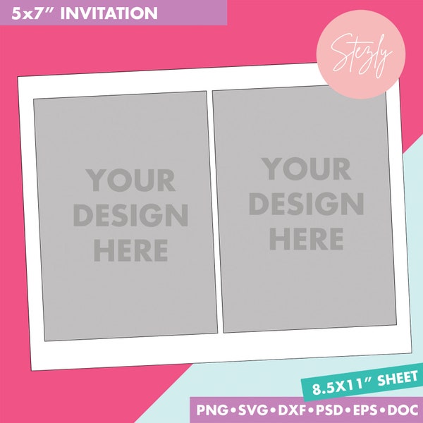 5x7 In Invitation card Template, 4x6In Template, Invitation Template, DIY Invite, Psd, Png, Dxf, Eps, Word Formats, Canva, 8.5x11" sheet