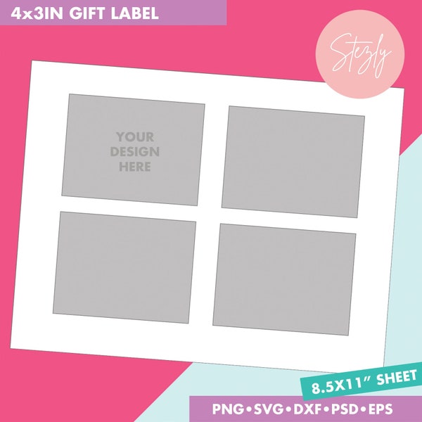 4x3 Label Template Etsy
