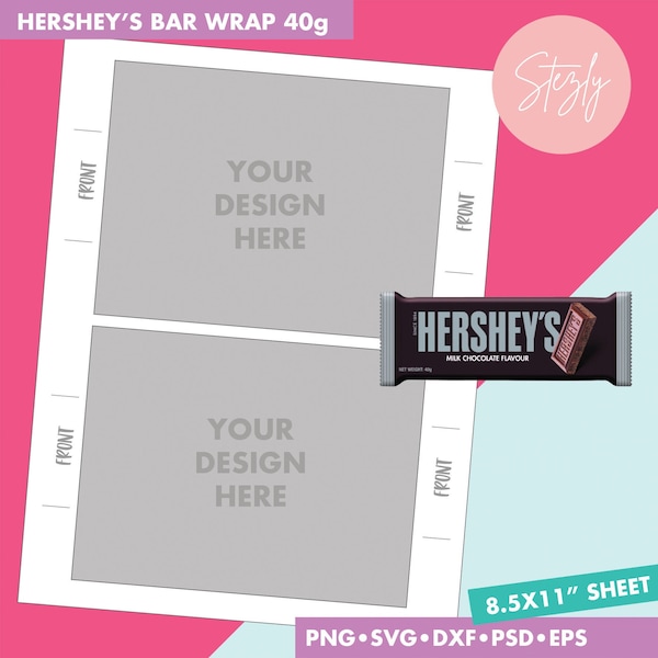 Hershey Bar Wrapper Template, Blank template, Psd, Png, Eps, Svg, Custom Hershey Bars, Custom Candy Bar Wrapper, Nestle T-47