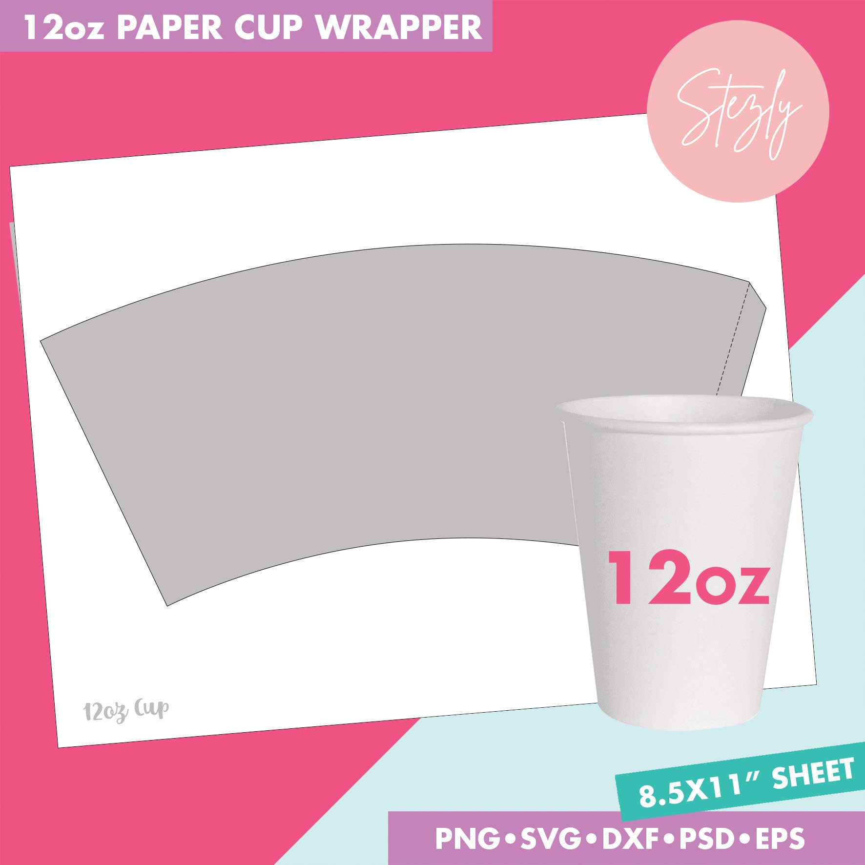 6 Sizes Bundle Blank Paper Cup Wrapper Styrofoam Coffee Cup - Etsy