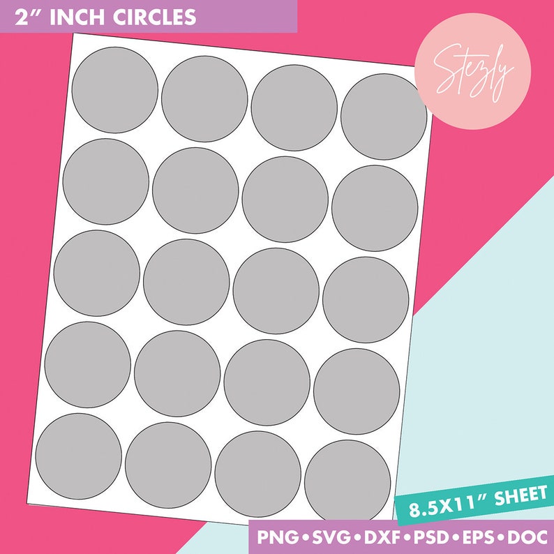 2 Inch Circle Template, Circles Template, Stickers Template, Design ...