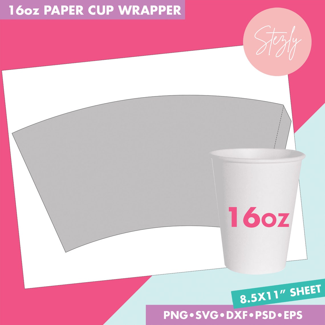 6 Sizes Bundle Blank Paper Cup Wrapper Styrofoam Coffee Cup - Etsy
