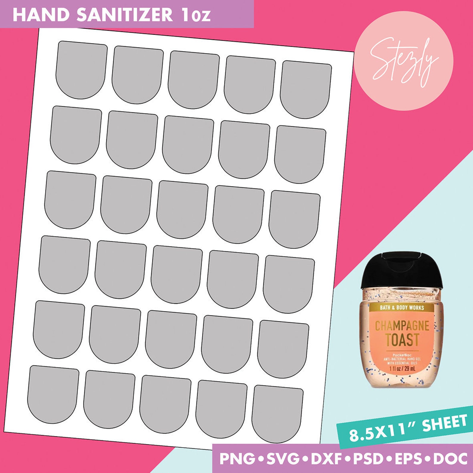 Hand Sanitizer Template Bath and Body Works Hand Sanitizer Etsy