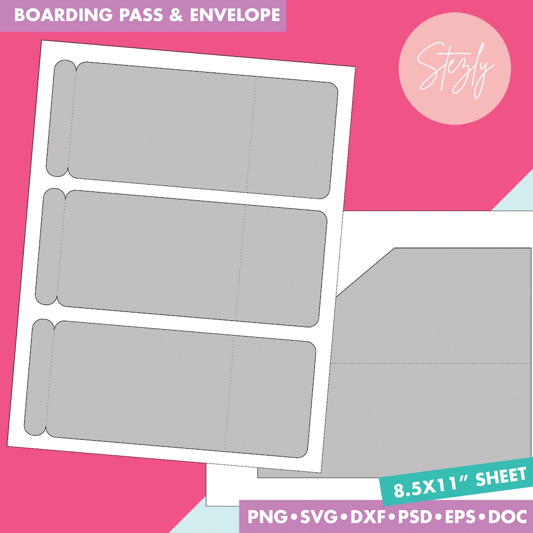 Boarding Pass With Envelope Template, Airline Invitation Template