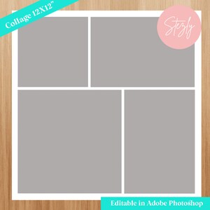 12x12 Photo Collage, Photo Collage, Yearbook Templates, Photo Template, Scrapbook Template, Photoshop, Collage Templates, Blank Template