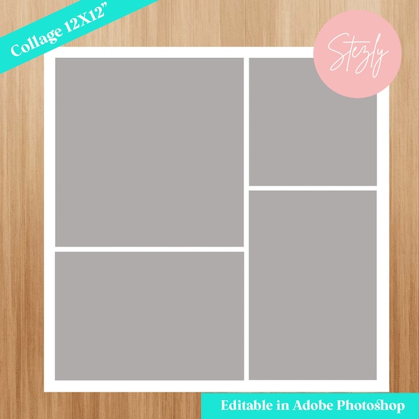 12x12 Storyboard Template, Blog Board Template, photo story board, square template, newborn template, digital collage Template, Photoshop