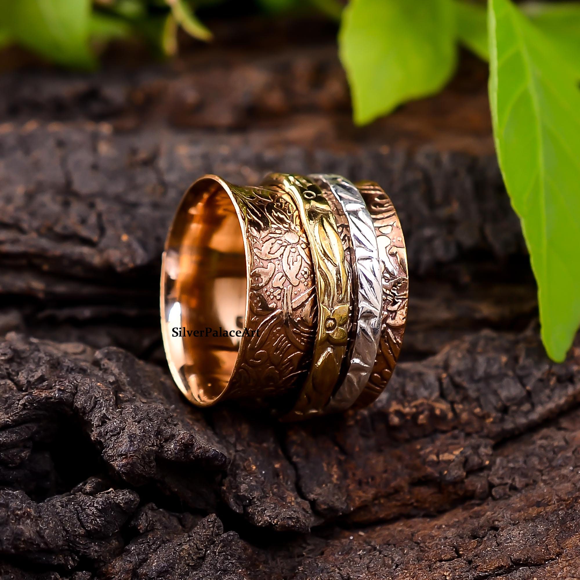 925 Silver Ring Handmade Ring Fidget Ring Flower Ring Etsy