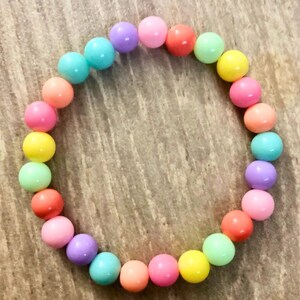 Colorful beaded bracelets, Handmade summer bracelets, Rainbow bracelets handmade, Waterproof jewelry handmade, Cute stretch bracelet