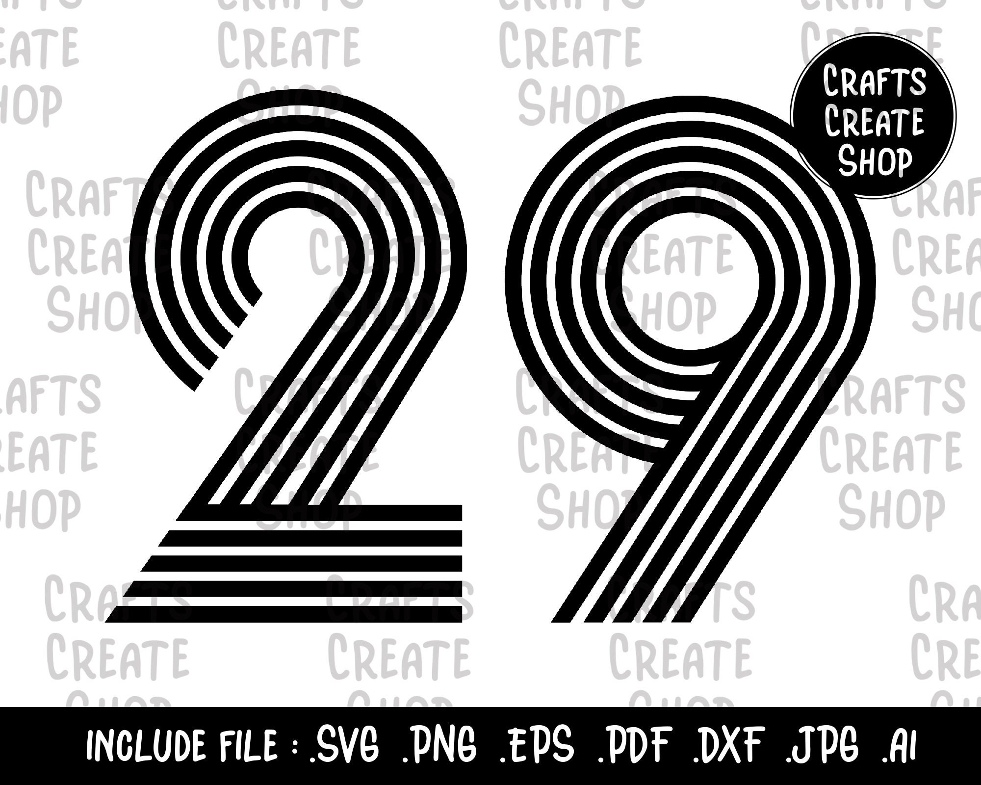 Download Number 29 Vintage 29 Years 29st Birthday Twenty Nine Svg Etsy