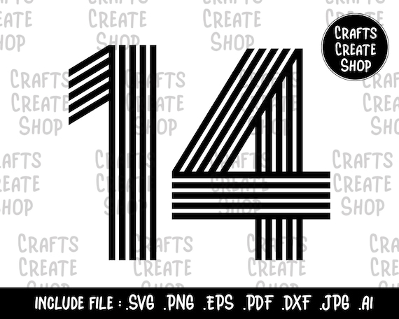 Download Number 14 Vintage 14 Years 14th Birthday Fourteen Svg Etsy