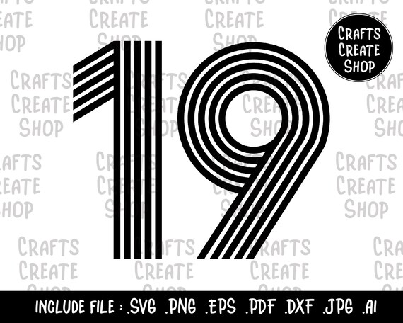 Download Number 19 Vintage 19 Years 19st Birthday Nineteen Svg Etsy