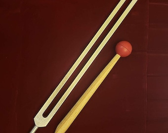 Tuning fork Low Om 68.05 9th Chakra Hz Unweighted Tuning Fork with Mallet and Velvet Bag
