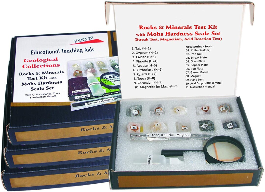 Mohs Hardness Scale Set With Rocks & Minerals Test Kit Activity Etsy