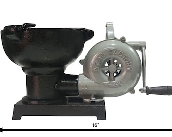 Forja de herrero con soplador de mano para la fabricación de cuchillos, equipo de herramientas de forja de herrería, horno de forja de carbón de estilo vintage