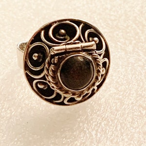 Vintage Sterling Silver  Taxco (Eagle 3) Poison Pill  Ring Size 7 (Adjustable)